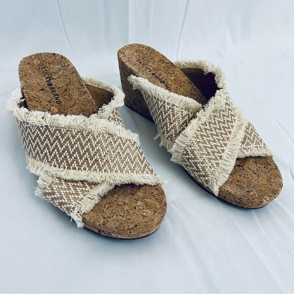 Lucky Brand Cork Wedges Size 8.5 - Picture 1 of 8